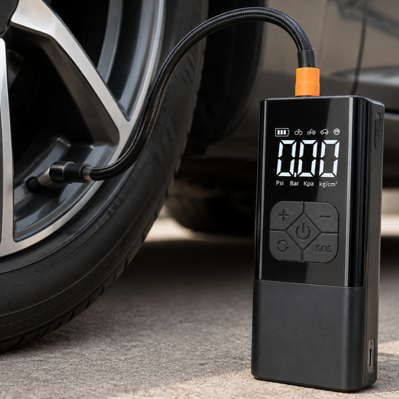 Partidor 10.000 mAh con Compresor de Aire, Inflador y Luz LED